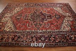 Vintage Geometric 7x10 Traditional Area Rug Wool Hand-knotted