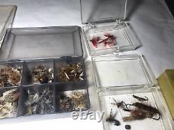 Vintage HUGE Lot Old Trout Flies Collection Of Fly Fishing Flies, Line Old Cases