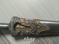 Vintage Knife Fixed Dagger Metal Collectible Souvenir Angel Handle Rare Old 20th