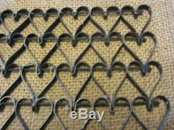 Vintage Metal Linked Floor Mat Heart Design Antique Old Welcome RARE! 8669