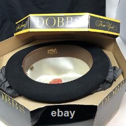 Vintage NEW OLD STOCK Dobbs New York Felt Homburg Fedora Hat 7 ¼ Black, Box