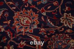 Vintage Navy Blue Floral Traditional Area Rug 10x14 Hand-knotted Oriental Carpet