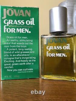 Vintage New JOVAN GRASS OIL For Men Aftershave Cologne 4 FL OZ Old Stock