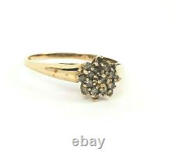 Vintage New Old Stock 10k Yellow Gold Ring with Diamonds Size 8.25