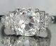 Vintage Old Mine Cushion Cut 4.17ct Diamond Platinum Engagement Ring Si1-h