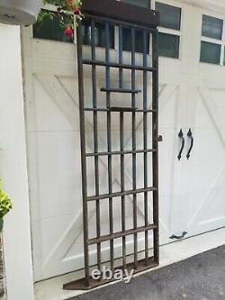 Vintage Old Antique NY State Prison Jail Cell Door With Meal Tray Slot Iron Gate