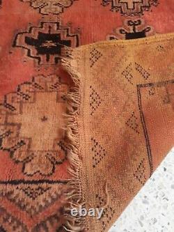 Vintage Old Carpet Moroccan Berber Rug Oriental, 6.9 x 3.7 ft