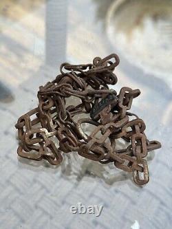 Vintage Old Iron Hand Forged Beautiful Design Chain Luggage Lock Chain