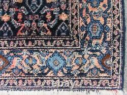 Vintage Old Traditional Hand Made Oriental Pink Blue Wool Large Rug 190x127cm