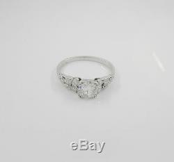Vintage Platinum Old Mine Diamond Ring 0.97CT Antique Appraisal $4990