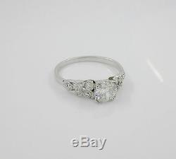 Vintage Platinum Old Mine Diamond Ring 0.97CT Antique Appraisal $4990