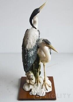 Vintage Sculpture Figurine Heron Bird Composite Material France Statue Rare Old