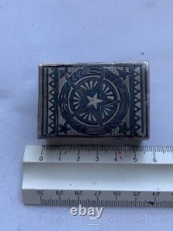 Vintage Sterling Silver 875 Matches Box Star Engraved Niello Russian Rare Old