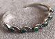Vintage Sterling Silver Bracelet Agate Womens Jewelry Green Rare Old 14.76 Gr