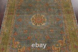 Vintage Traditional Overdyed Oriental Area Rug Evenly Low Pile Hand-knotted 8x11