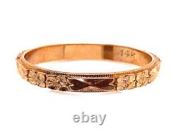 Vintage Wedding Ring Eternity Band 14K Rose Gold Art Deco 1930's New Old Stock