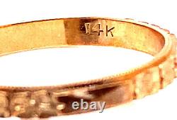 Vintage Wedding Ring Eternity Band 14K Rose Gold Art Deco 1930's New Old Stock