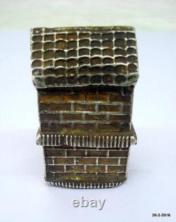 Vintage antique collectible old silver hut model gift item handmade