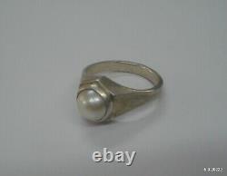 Vintage antique tribal old silver Ring Pearl gemstone Ring Moti Handmade