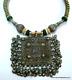 Vintage Antique Tribal Old Silver Amulet Beads Pendant Necklace Hindu