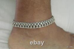 Vintage antique tribal old silver anklet feet bracelet ankle chain necklace