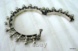 Vintage antique tribal old silver bangle bracelet cuff traditional jewelry