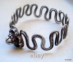 Vintage antique tribal old silver bracelet bangle cuff traditional jewelry