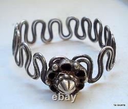 Vintage antique tribal old silver bracelet bangle cuff traditional jewelry