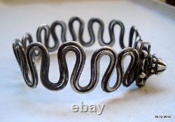 Vintage antique tribal old silver bracelet bangle cuff traditional jewelry