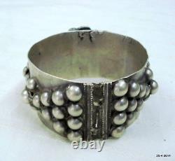 Vintage antique tribal old silver bracelet bangle cuff traditional jewelry
