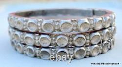 Vintage antique tribal old silver bracelet bangle set 3pc traditional jewellery