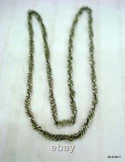 Vintage antique tribal old silver chain necklace disco chain jewelry