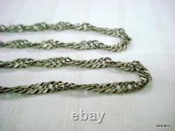 Vintage antique tribal old silver chain necklace disco chain jewelry