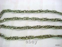 Vintage antique tribal old silver chain necklace disco chain jewelry