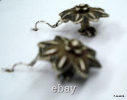 Vintage antique tribal old silver ear plug earrings traditional jewelry
