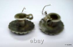Vintage antique tribal old silver ear plug earrings traditional jewelry
