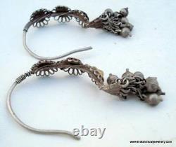Vintage antique tribal old silver earrings rajasthan