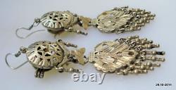 Vintage antique tribal old silver earrings tribal antique gypsy jewelry