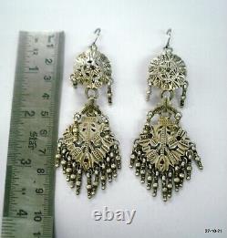 Vintage antique tribal old silver earrings tribal banjara jewelry