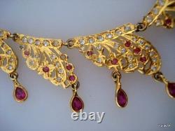 Vintage antique tribal old silver gold vermeil gold gilded necklace choker