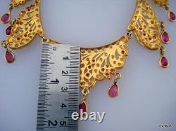 Vintage antique tribal old silver gold vermeil gold gilded necklace choker