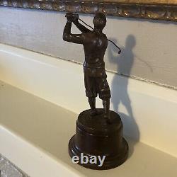 Vintage carved wood golf statue award 1920's antique old figural trophy knickers