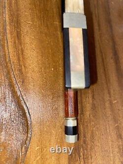 Vintage old 4/4 full size wood octagonal violin bow marked Germany 61g antique