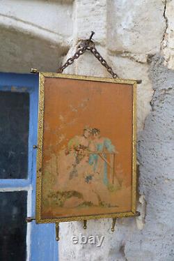 Vintage old French 1890/1900s Victorian trifold mirror/ triptych / Travel mirror