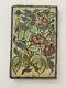 Vintage Or Antique Old Hand Painted Floral And Bird Decorative Panel Tule 14 X 9