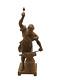 Vivat Fortuna Old Vintage Antique Statue Of Blacksmith With Hammer Metal Alloy