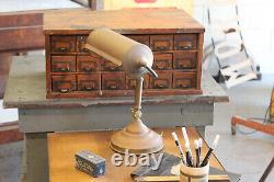 Vtg Antique Faries Era Industrial Brass Desk Lamp Light Piano 1920s