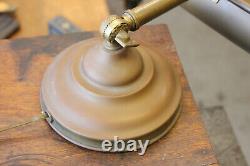 Vtg Antique Faries Era Industrial Brass Desk Lamp Light Piano 1920s