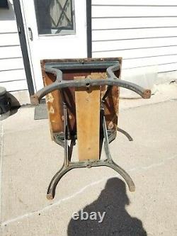Vtg Cast Iron Legs Table industrial Kitchen Shuffleboard Repurpose Steampunk OLD