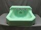 Vtg Mid Century Art Deco Jadeite Green Porcelain Old Cast Iron Bath Sink 46-19e